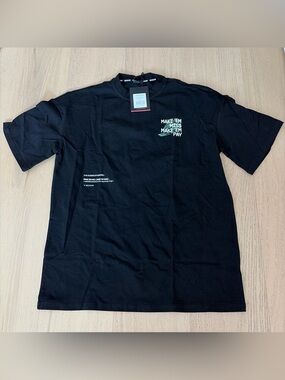 New Black Graphic Tee - Make 'Em Pay box raw